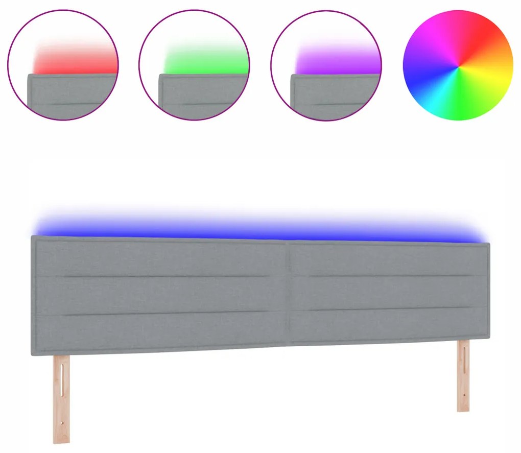 LED fejtámla világosszürke 200 cm szövet
