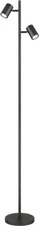 Globo 57918S Állólámpa fém szürke matt, alumínium szürke matt, kábel PVC fekete, lábpedál kapcsoló a kábelen, HxSzxM: 270x220x1580mm, kábel hossza 1800mm, 2x GU10 LED 5W 230V izzók nélkül