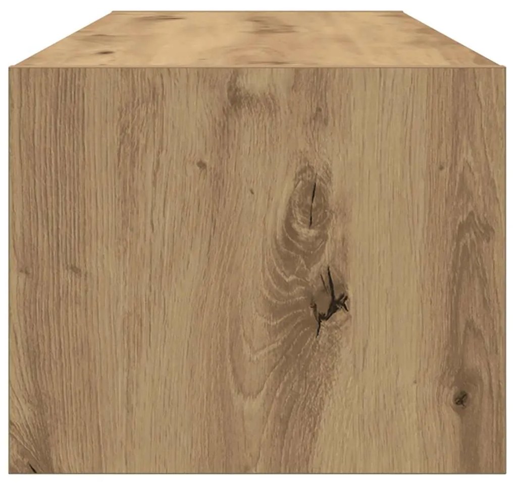 2 db kézműves tölgy színű szerelt fa TV-szekrény 100x31x25,5 cm