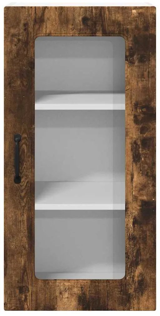 Fali konyhaszekrény 2 pcs Füstölt tölgy 40 x 31 x 80 cm Faanyag