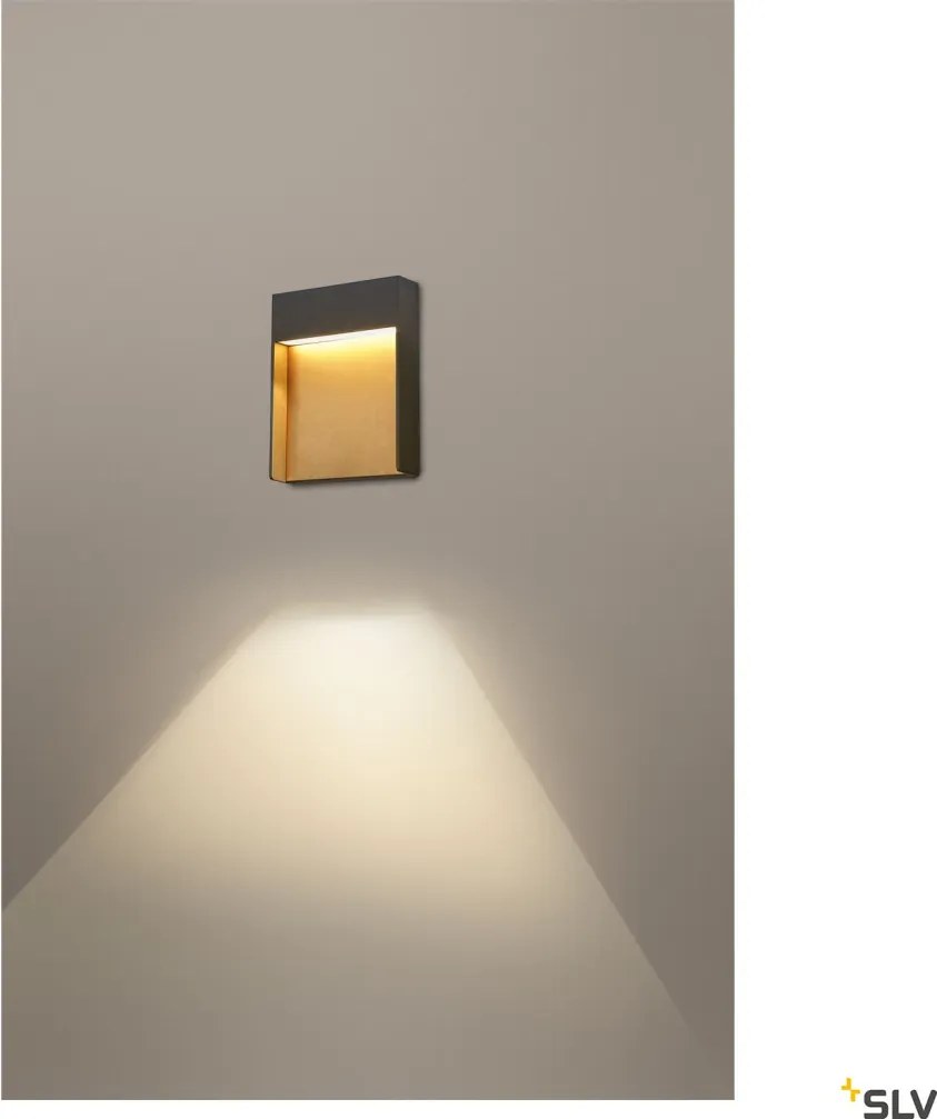 SLV 1002952 FLATT Modern Kültéri Fali Lámpa Antracit LED IP65