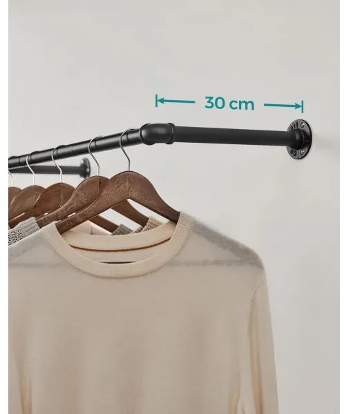 LINEA 2 darabos falra szerelhető vállfatartó, fekete