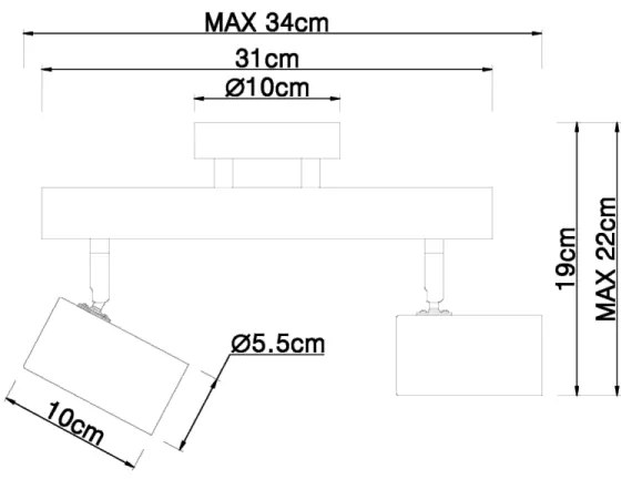 Globo 57913-2 - HERTI 2xGU10/5W/230V fa/fém spotlámpa