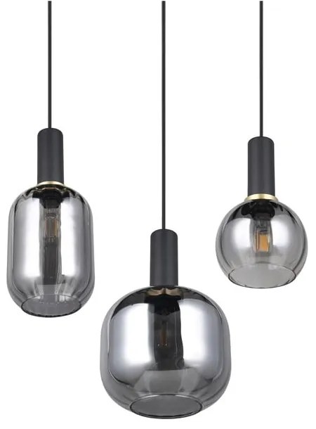 Fekete függőlámpa üveg búrával Diva – Trio