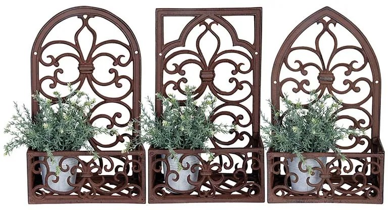 Öntöttvas fali virágtartó, kerek