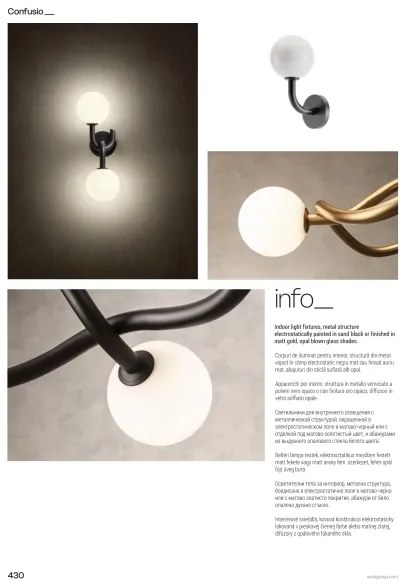 Redo 01-3258 - CONFUSIO rudas csillár 5xE14/28W/230V, átmérő 96 cm, arany