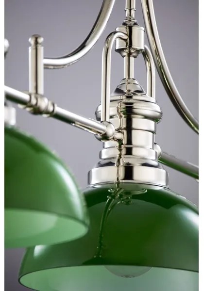 Jupiter 2072 - PLATINO rúdon szerelt csillár 3xE27/15W/230V zöld/fényes króm