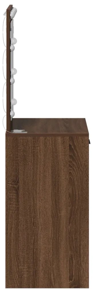 Fésülködőasztal LED világítással Barna tölgy 50x41x135 cm