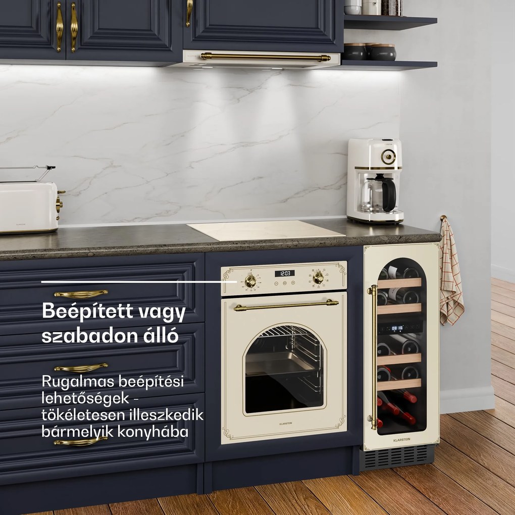 Klarstein Vinovilla Victoria 17 Duo borhűtő, 2 hűtési zóna, Touch control, 17 palack, 4 polc