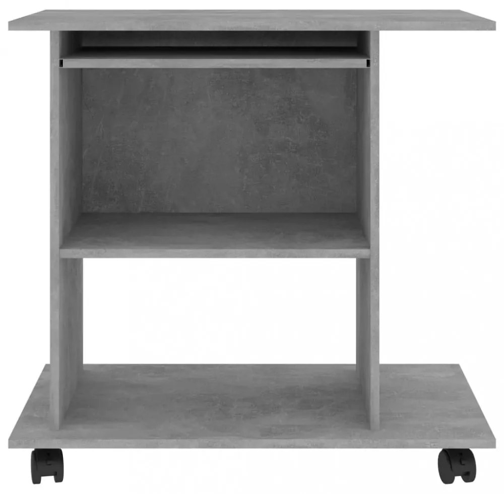 betonszürke szerelt fa számítógépasztal 80 x 50 x 75 cm