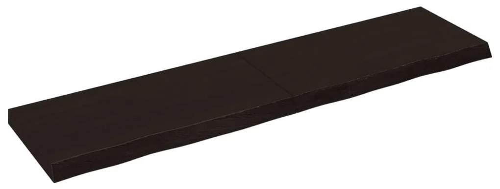 sötétbarna kezelt tömör tölgyfa fali polc 160 x 40 x (2-6) cm