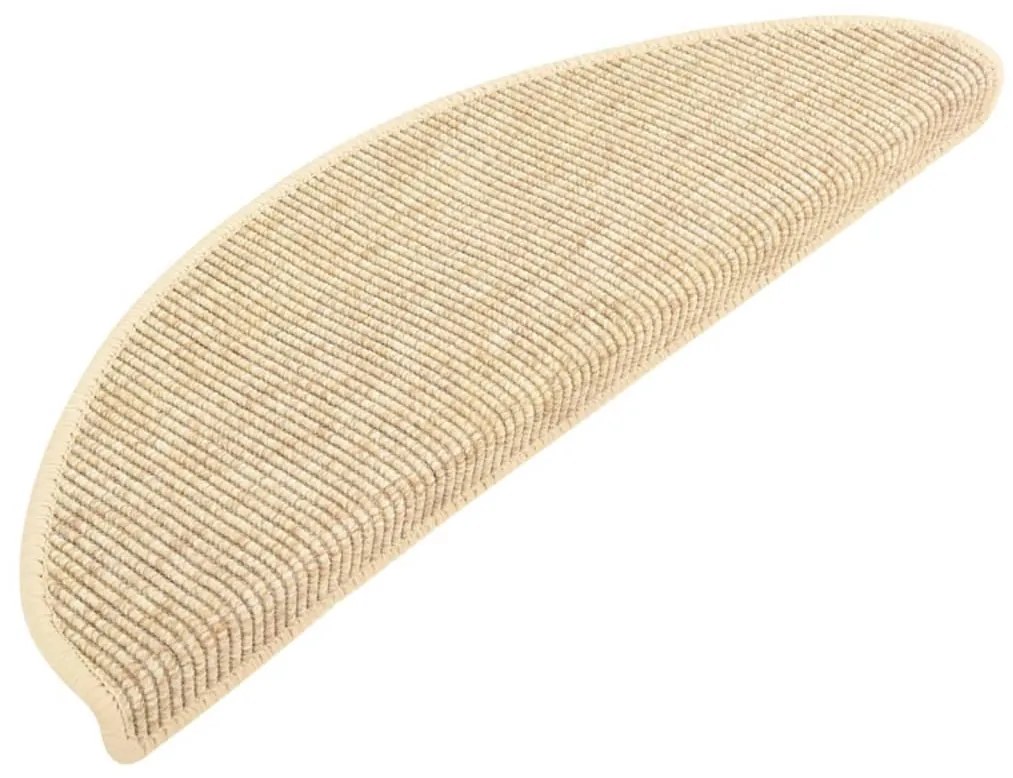 15 db szizál hatású bézs öntapadó lépcsőszőnyeg 65x21x4 cm