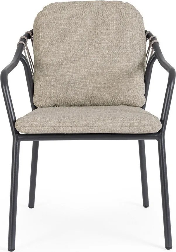 Világosbarna fém kerti szék Edvige – Bizzotto