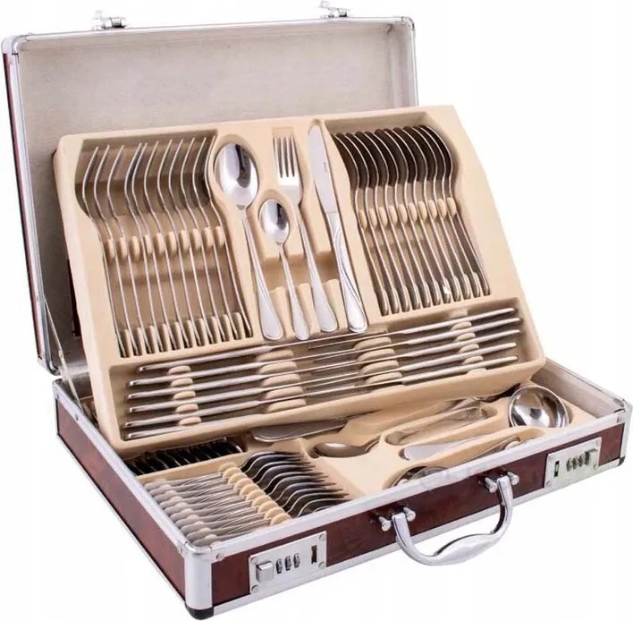 Evőeszköz szett Bőrönd 72 El Szatén Krischner Elegance Premium