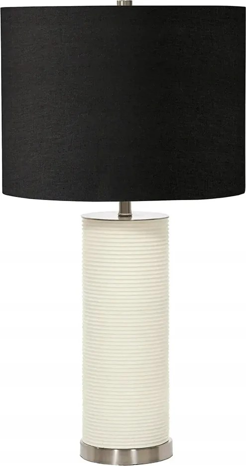 Dekoratív porcelán asztali lámpa fehér, fekete Elstead lámpaernyővel