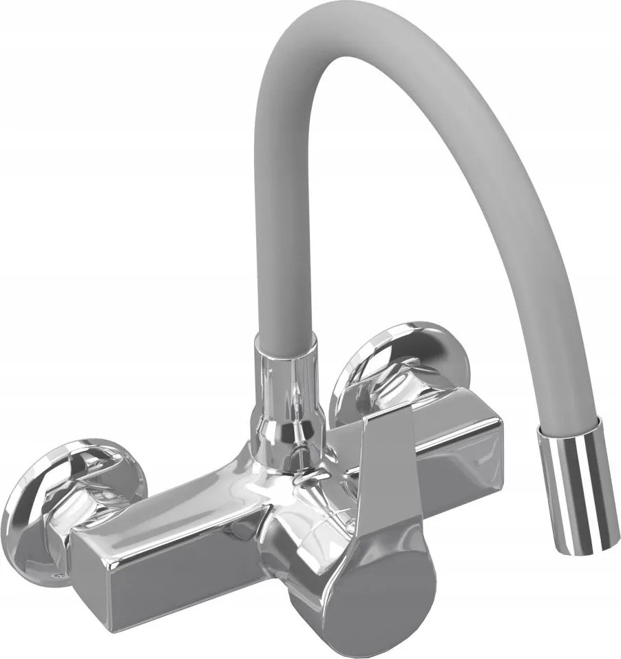 Álló konyhai csaptelep Granitan Flex Fali ezüst, szürke