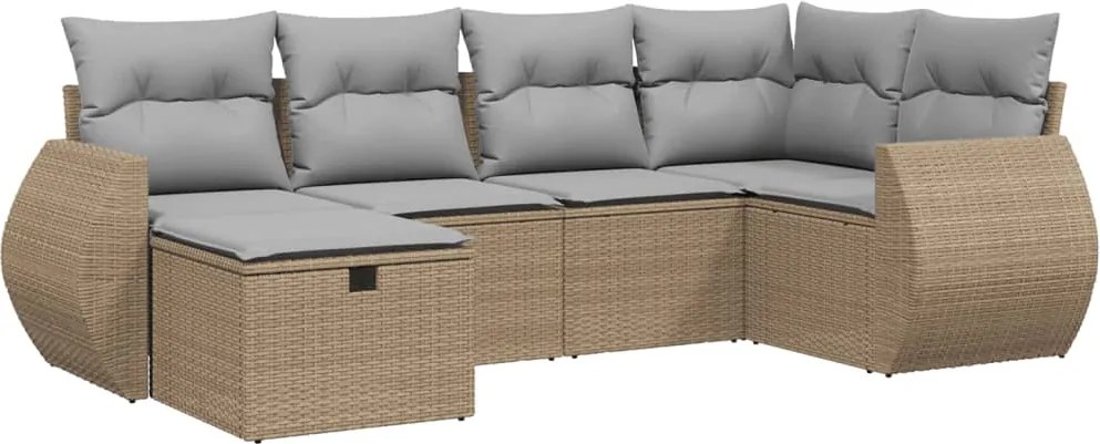 vidaXL 6 részes vegyes bézs polyrattan kerti ülőgarnitúra párnákkal