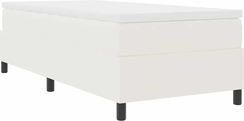 vidaXL Boxrugós ágy Krém és fehér 80 x 200 cm Bársonyos szövet