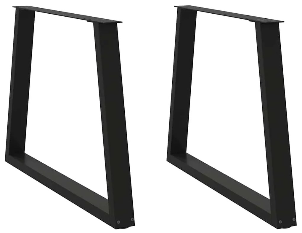2 db fekete, V-alakú acél étkezőasztal láb 90 x (72-73,3) cm
