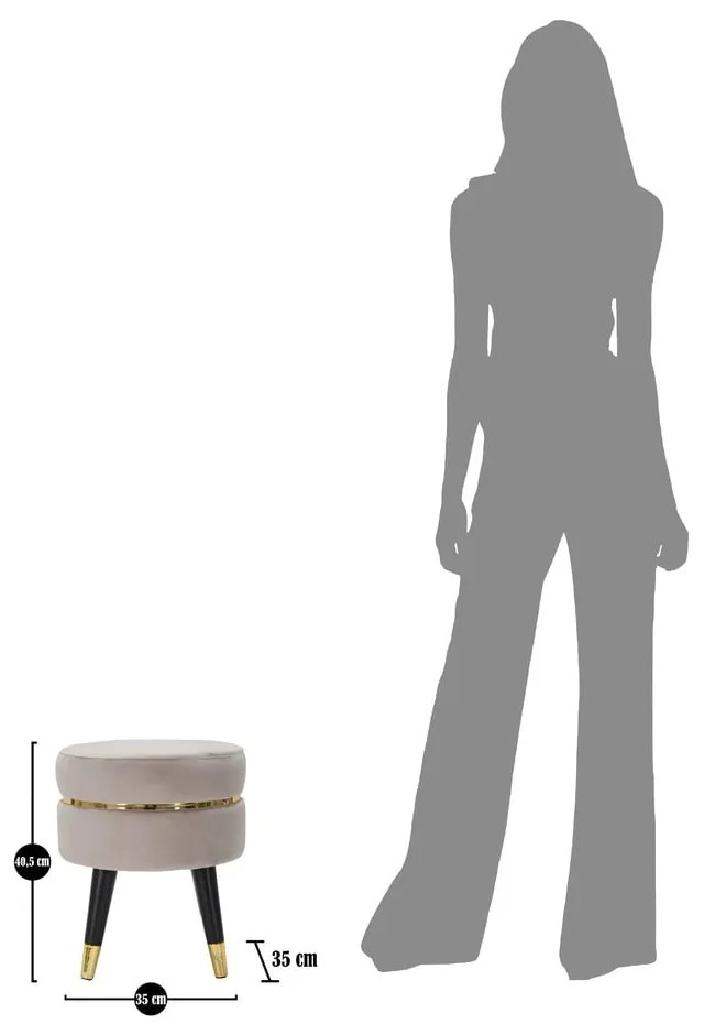 Bézs bársony lábtartó Paris – Mauro Ferretti