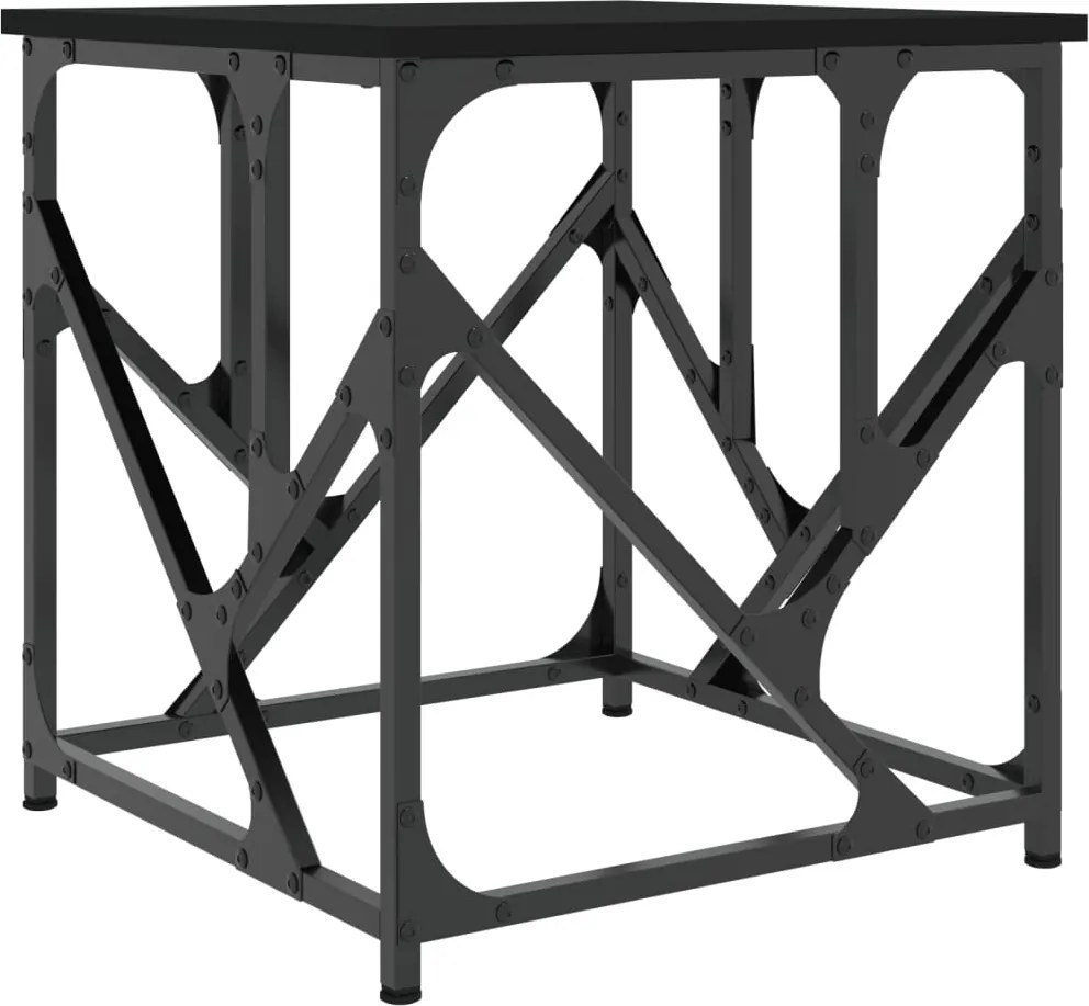 vidaXL fekete szerelt fa dohányzóasztal 45x45x47,5 cm