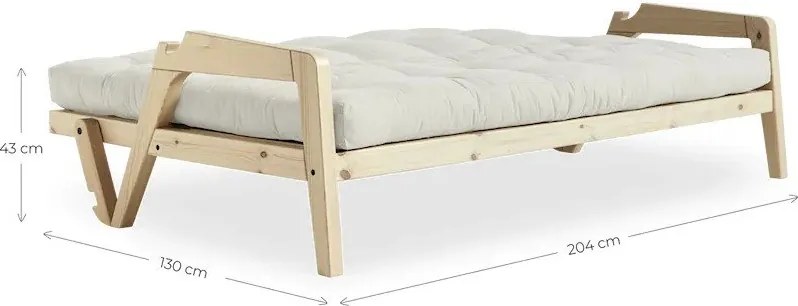 Mustársárga kinyitható kanapé 190 cm Grab Clear – Karup Design