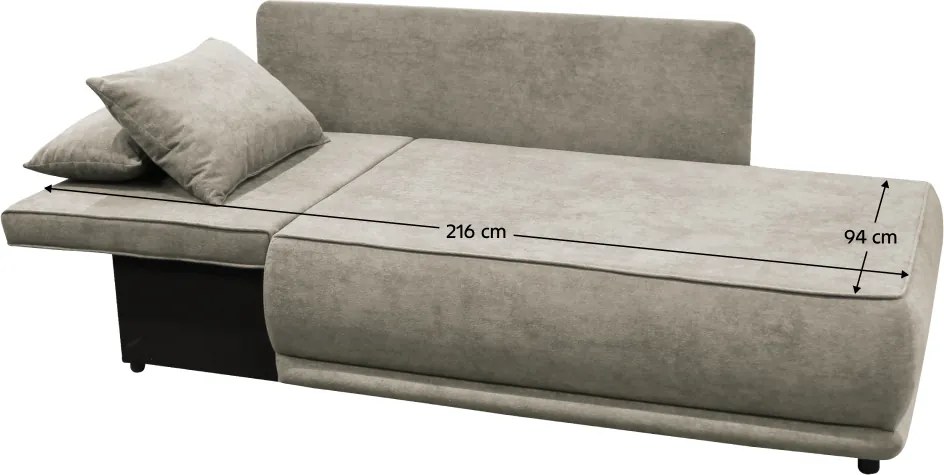 Kihúzható kanapé, bézsesszürke Taupe, balos, LIAMI
