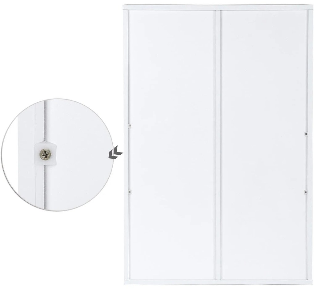 3 szintes könyvespolc, tárolópolc 6 rekesszel, fehér