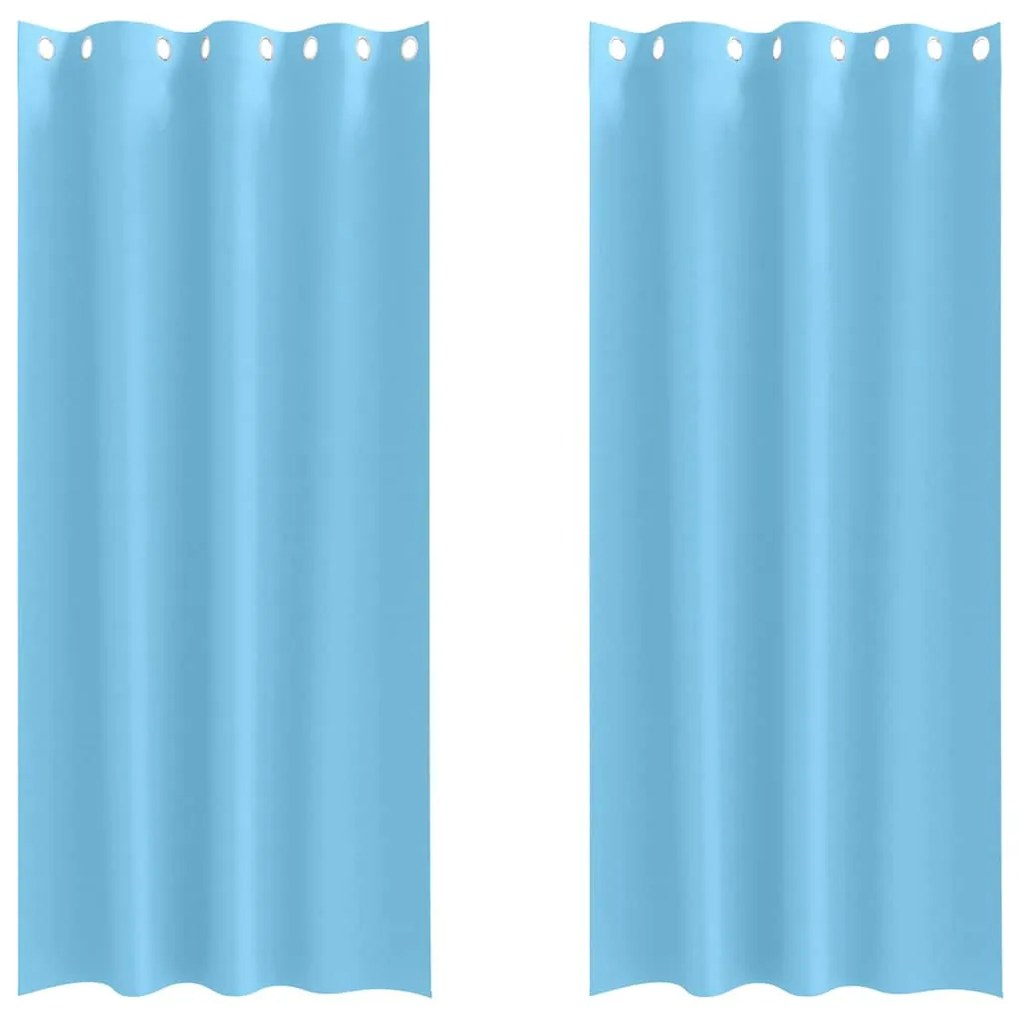 Függönyök függönyökkel 2 pcs Világos kék 245x140cm Poliészter