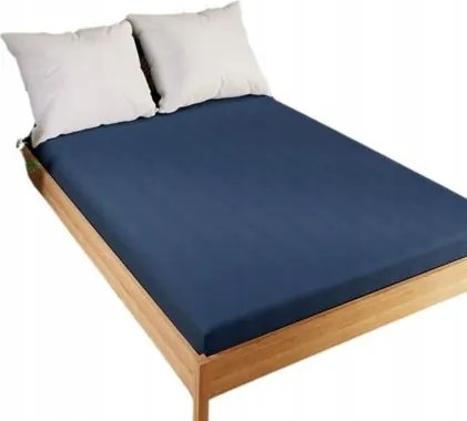 Dreamy Premium gumis jersey lepedő 160x200cm, sötétkék