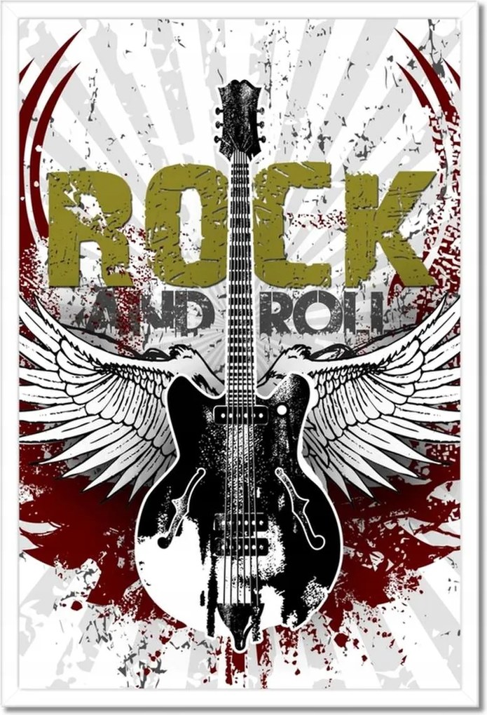 Poszterek keretben 40x60 Rock And Roll Gitár