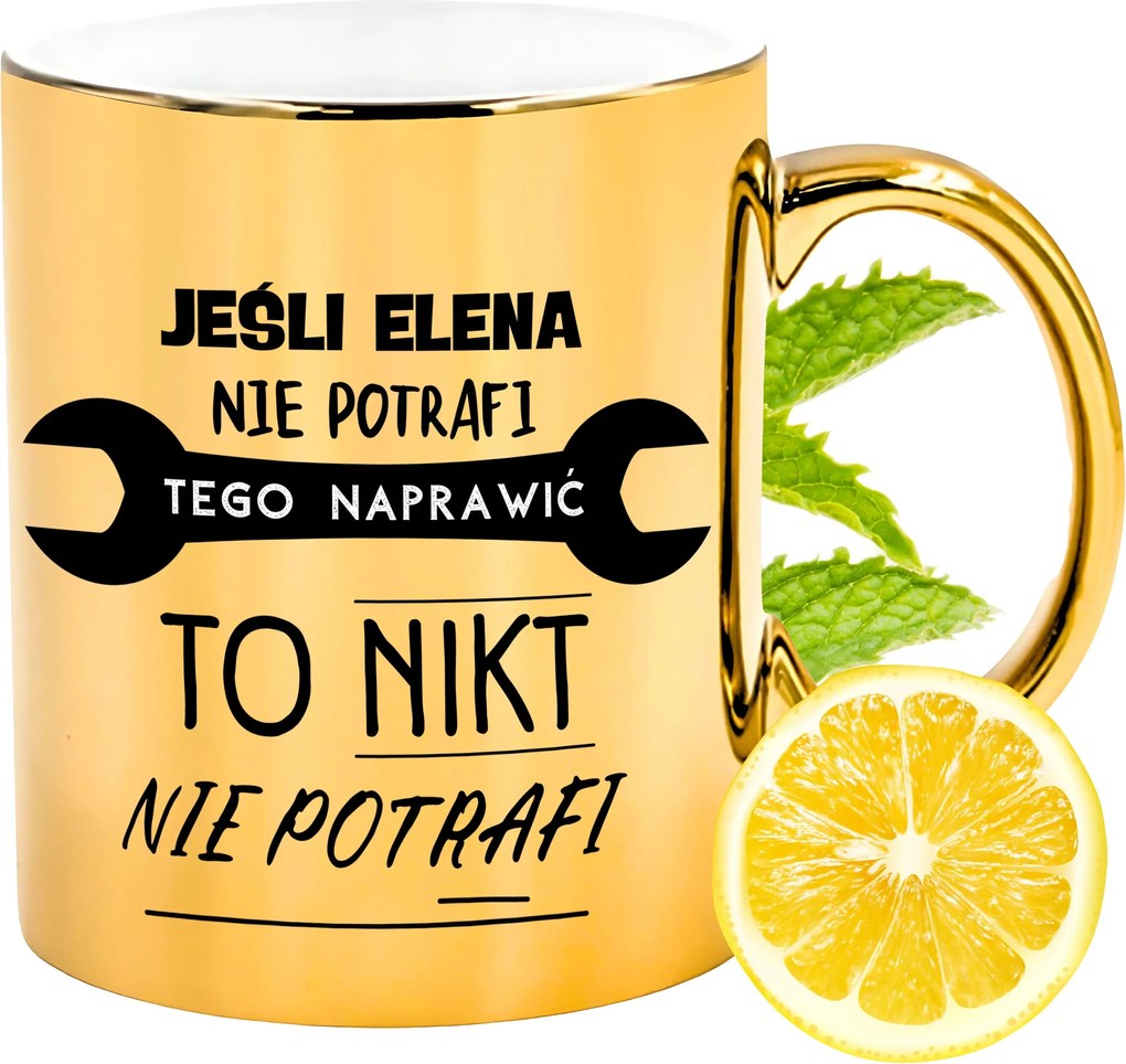 Prémium Arany Csillogó Bögre Elena Ajándék Nyomtatott Fotóval