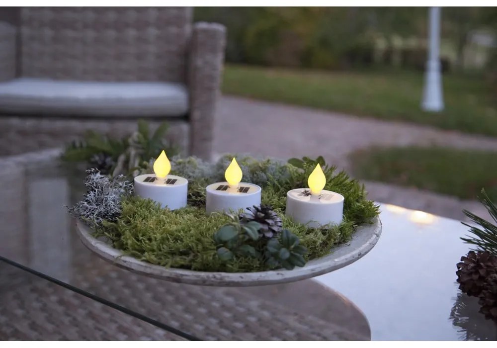 Napelemes kültéri LED gyertya szett 3 db-os (magasság 5,5 cm) Saul – Star Trading