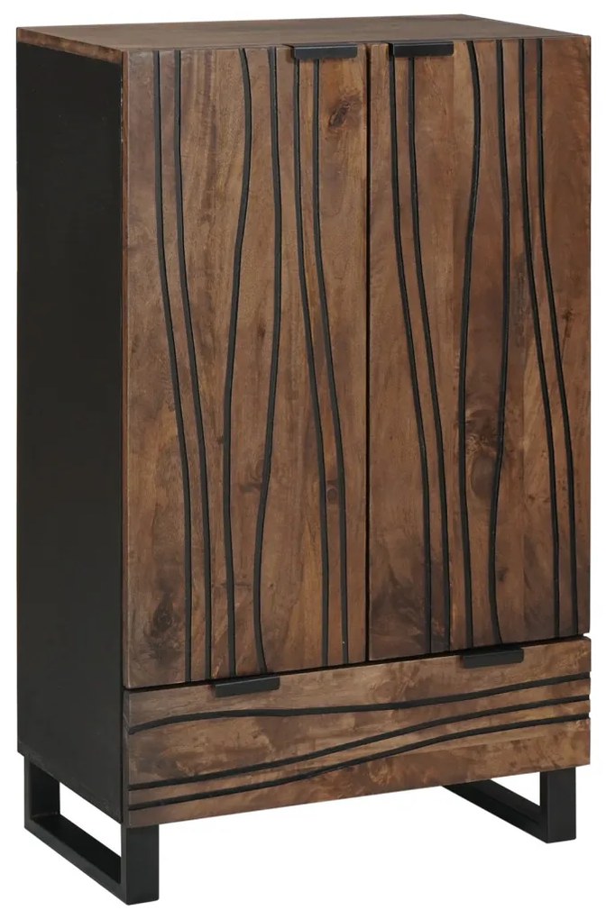Felsőszekrény, 60x33.5x100 cm, Tömör Fa, Mangó