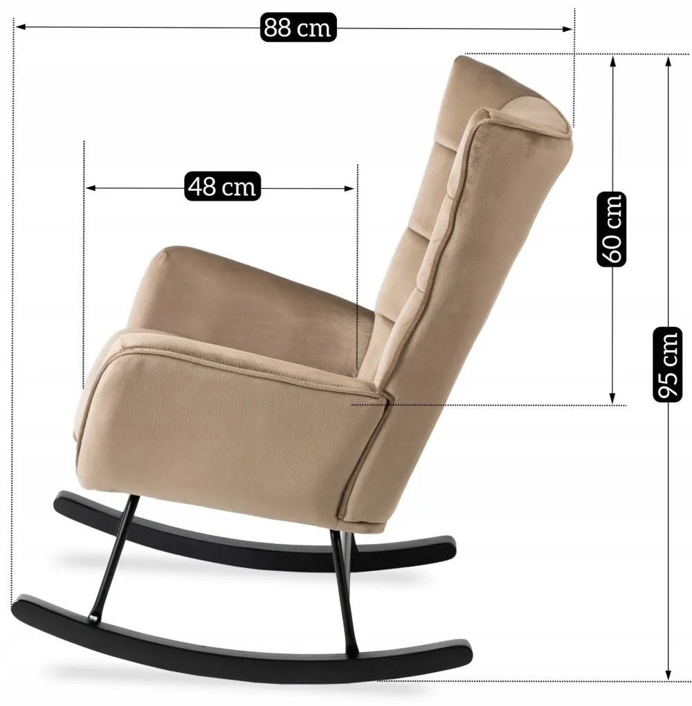 Hintafotel Bézs Bársony Kárpittal. JACKSON