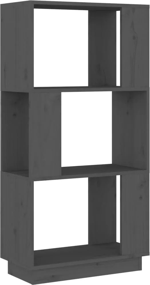 vidaXL szürke tömör fenyőfa könyvszekrény/térelválasztó 51x25x101 cm