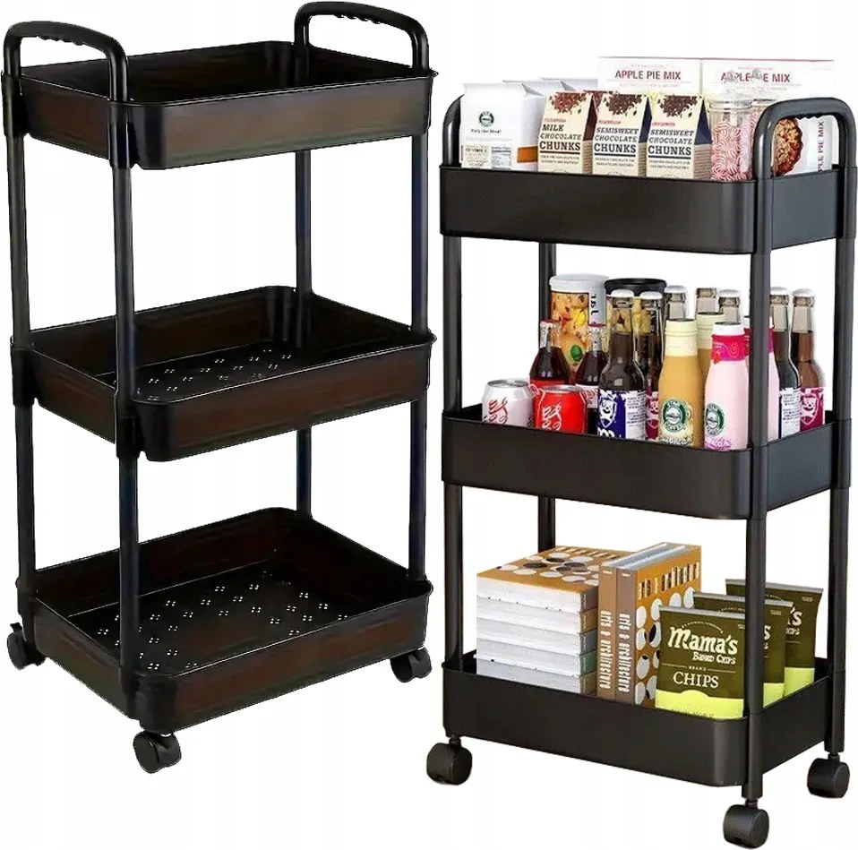 Fürdőszoba Polc Konyhai Gurulós Szekrény Könyvespolc Három Szint 3 Akasztó