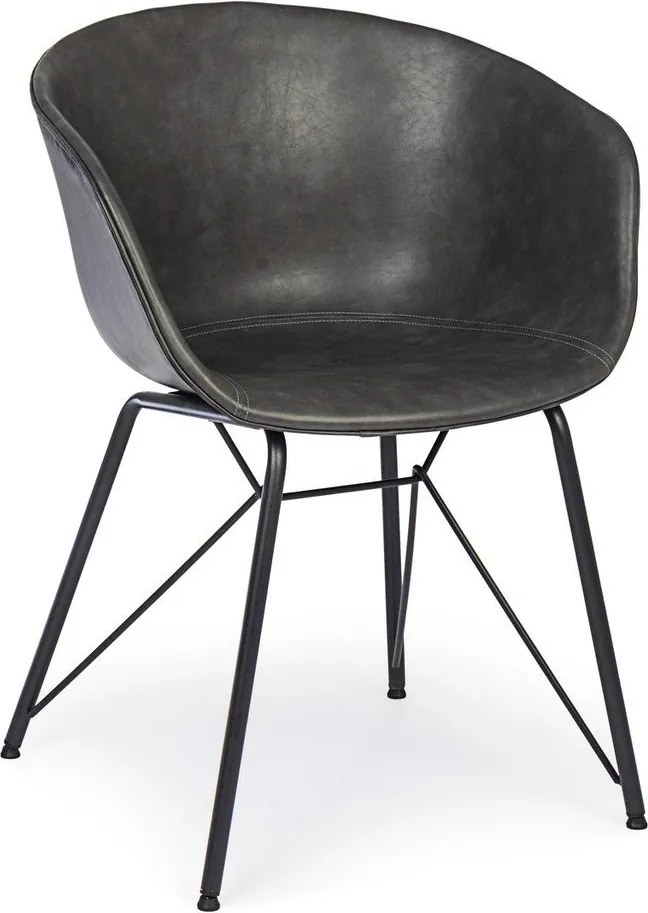 Sötétszürke kárpitozott étkezőszék Warhol – Bizzotto