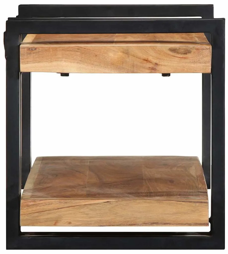 fali polc 70x33x35 cm tömör fa akácfa