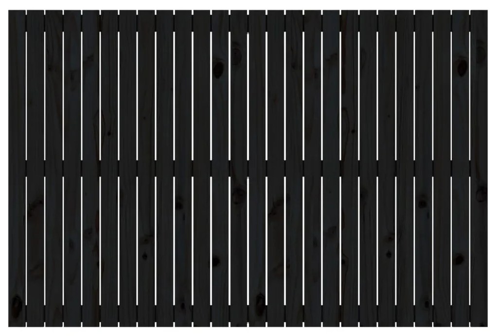 fekete tömör fenyőfa fali fejtámla 166 x 3 x 110 cm