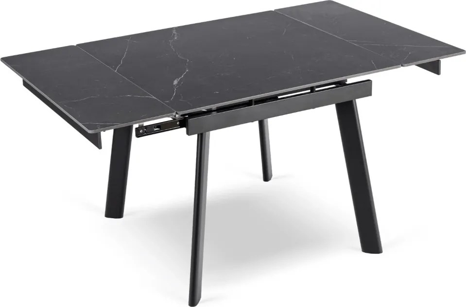 Stół LARES Ceramiczny Rozkładany 90-150 cm Czarny Marmur/Czarny
