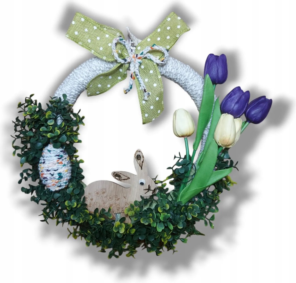 Húsvéti tavaszi koszorú bejárati ajtóra kézzel készített handmade 34c