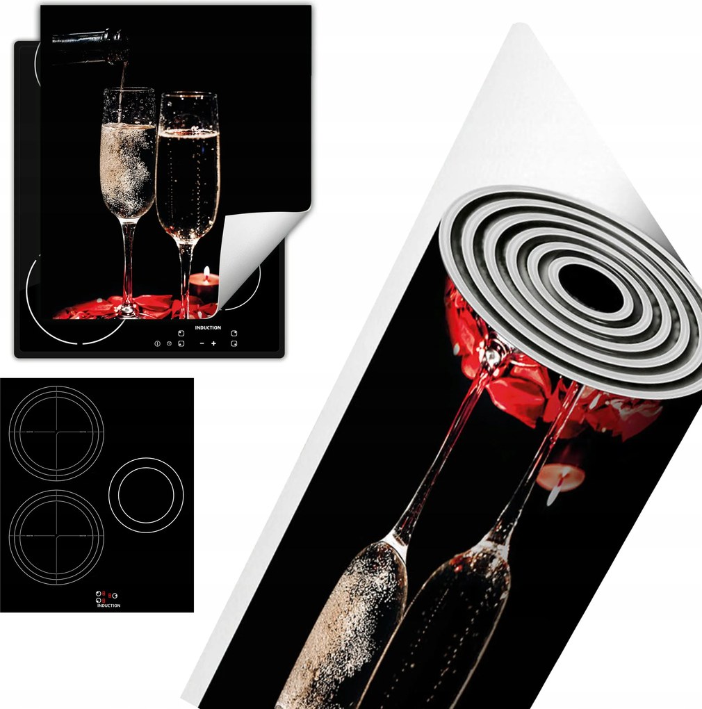 Tűzhelyvédő Szőnyeg Asztali Dekoráció 45x52 fekete piros bordó