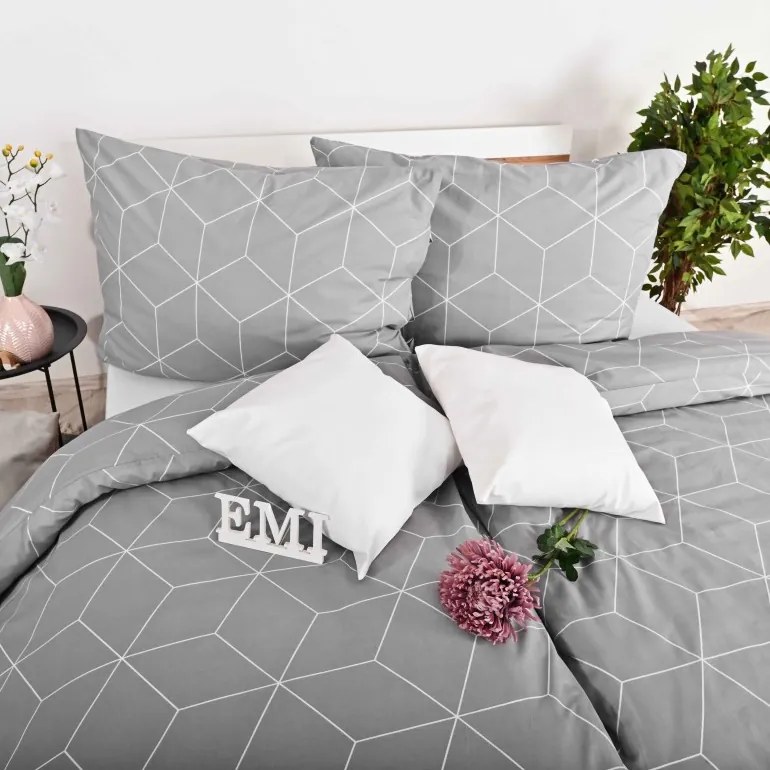 EMI Alya grey pamut ágyneműhuzat, A standard egyszemélyes ágy szett tartalma: 1x 140x200 + 1x 70x90