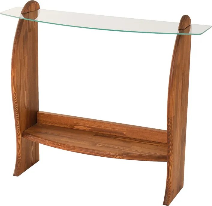 Surf üveg komód, gesztenye-átlátszó, 106 cm