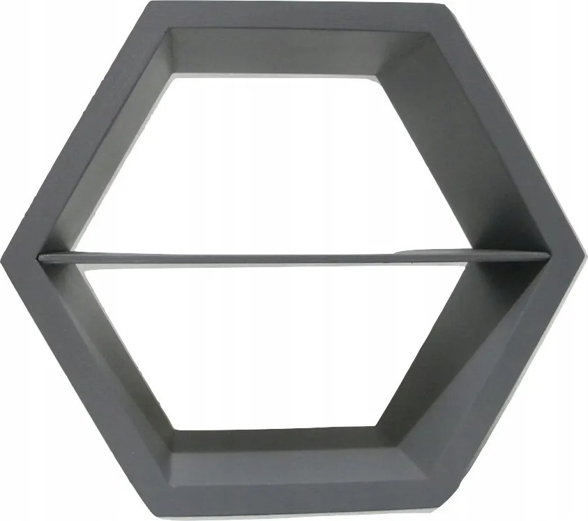 Fa Polc Méhsejt Hexagon Sötétszürke