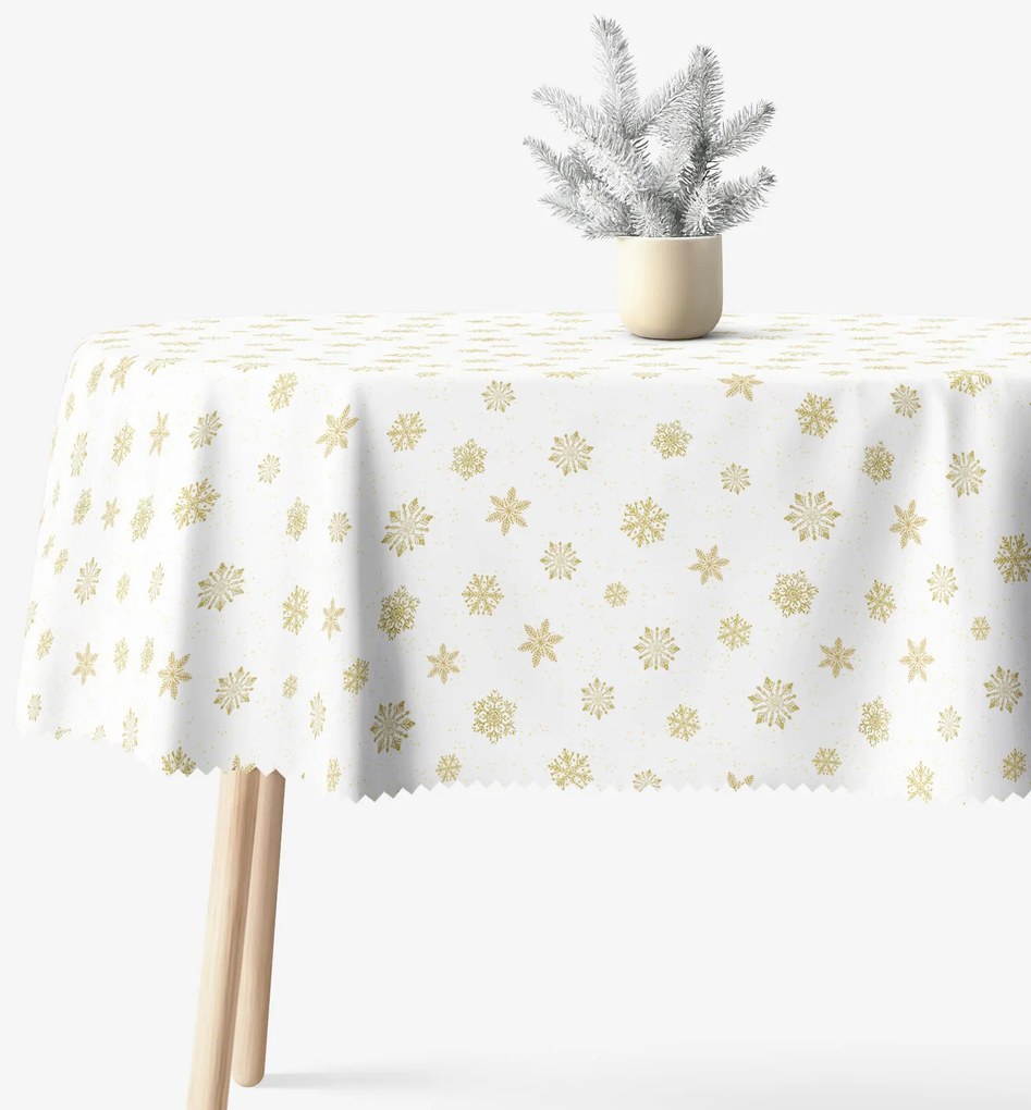 Goldea ovális teflonos terítő - arany hópelyhek 140 x 220 cm