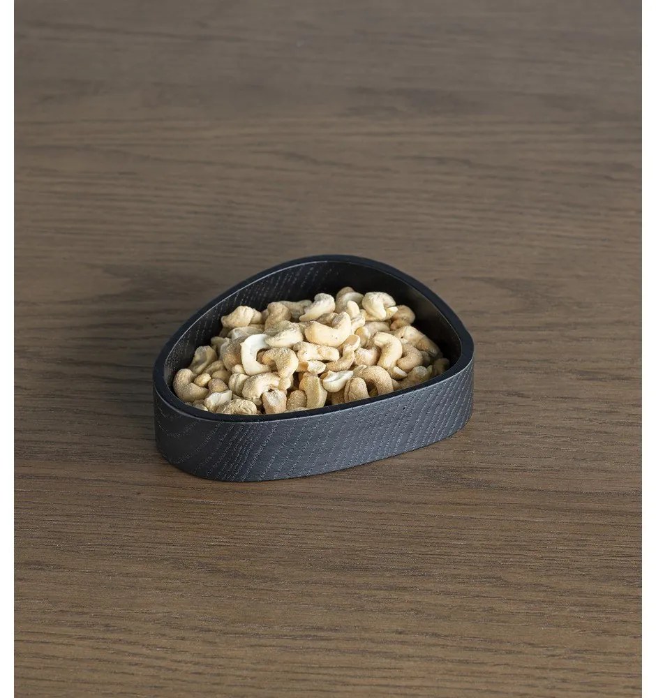 Fekete dekoratív fa tárolódoboz 14x12,5x3 cm Curve S – LIND DNA