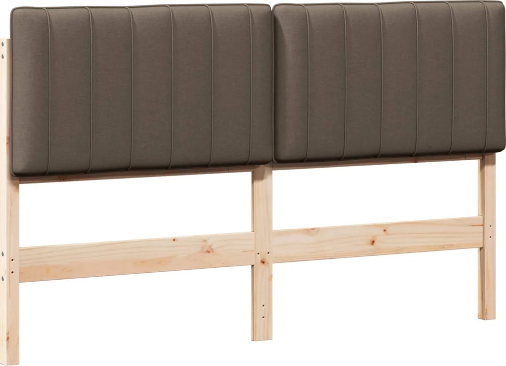 vidaXL Kárpitozott fejtámla Barna és taupe 160 cm Tömör fenyőfa