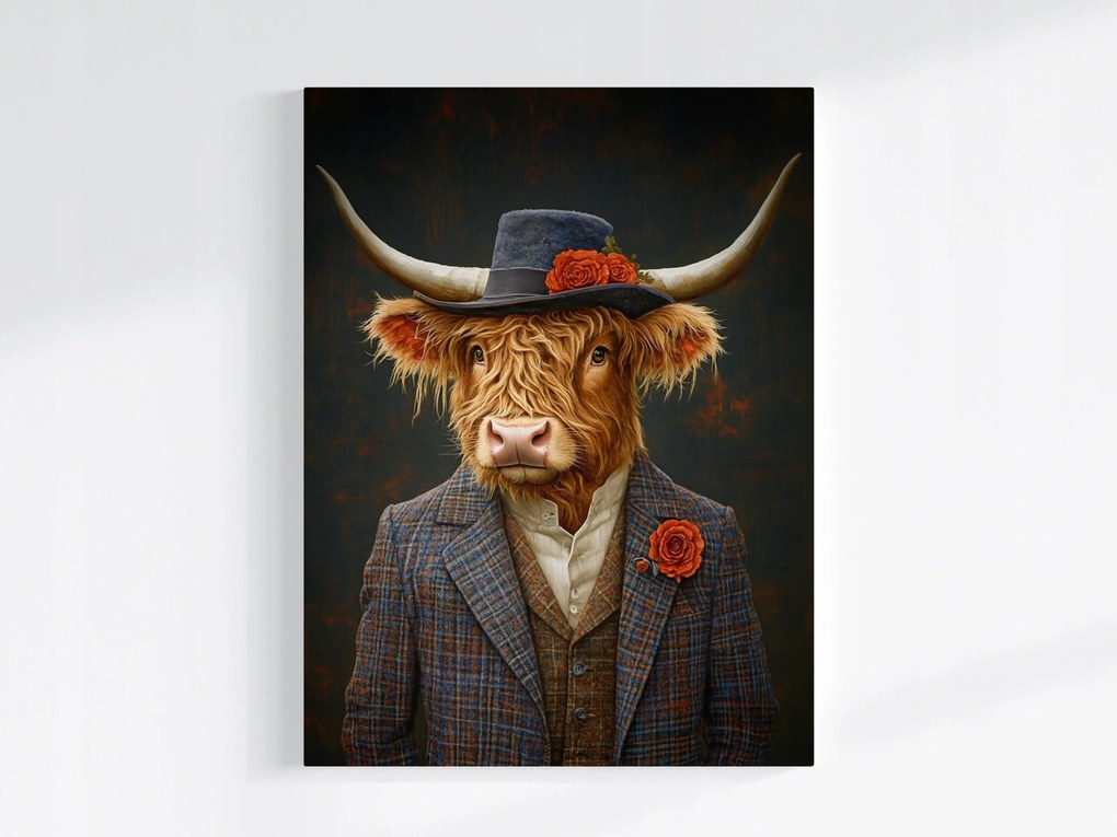 Poszter Portré Skócia Tehén Highland Gentleman 60x80